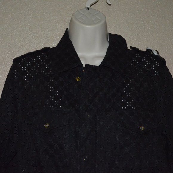 NWOT $1245 Sz S Tu Es Mon Tresor Black Linen Eyelet AFTER ALL I LOVE YOU Jacket - Picture 4 of 9